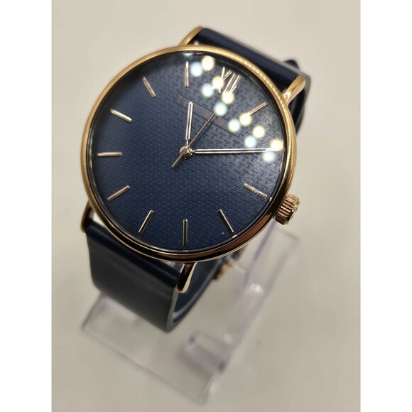 BKPPHS004 Ted Baker 42.5mm Phylipa Blue /Rose Gold Tone Watch. 8.5" Band - Picture 10 of 13